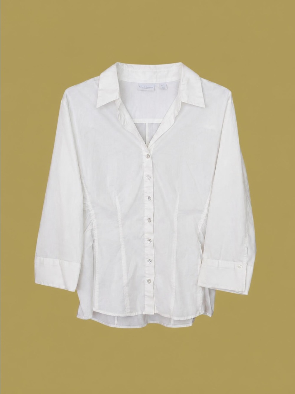 New York & Company White Tailored Button-Down Shirt - Picture 2 of 6